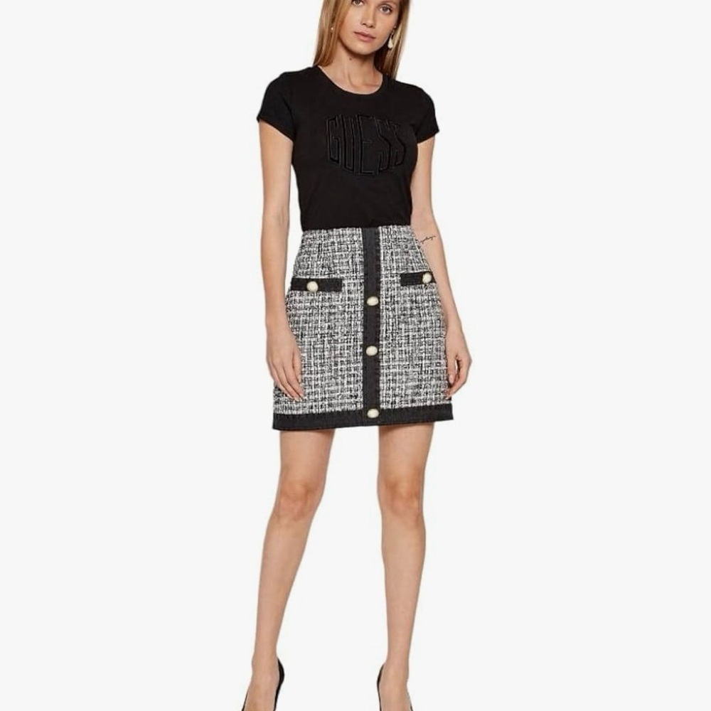 GUESS Black and White Mini Skirt